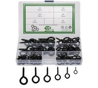 120 Pièces Boulon à Oeil, Crochet à Visser, Piton à Oeillet, Crochet Porte Oeil, Piton de Fixation à Visser avec Filetage pour Décaration Suspension (negro)