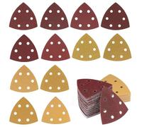 120 pièces de papier abrasif pour ponceuse triangulaire - Papier abrasif pour ponceuse triangulaire, ponceuse Delta à 6 trous, papier abrasif avec velcro en triangle, ensemble de papier abrasif