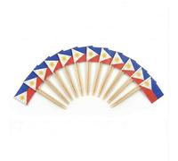 120 Pièces de Pics à Cocktail avec Drapeau de Philippines - 6,5 cm (2,5 po) Cure-dents en bambou avec mini-drapeaux - Pics de décoration pour amuse-bouches et boissons - par Mobi Lock