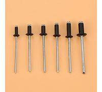 120 pièces/ensemble M2.4/M3.0/M3.2/M4 Rivets noirs Assortiment de rivets Rivets noirs Rivets aveugles en aluminium avec boîte, pour pistolets à riveter pneumatiques, pistolets
