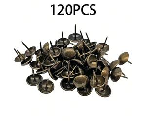 120 pièces/paquet Clous de garnissage anciens 11x17mm, clous décoratifs vintage pour fauteuils, meubles, canapés, lits, portes noir,Cuivre rouge,Laiton antique,Mèche,OrAlliage de fer