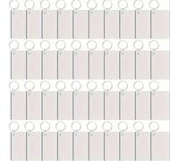 120 pièces Porte-clés rectangulaire en forme de sublimation avec anneau, plaque MDF à transfert thermique des deux côtés, artisanat d'été, école Taille UniqueUnicoloreFer