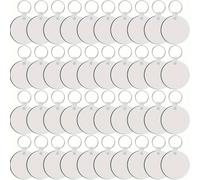120 pièces Porte-clés sublimation rond, accessoires décoratifs en fibre de MDF à transfert de chaleur personnalisé recto-verso, été, école Taille UniqueUnicoloreFer