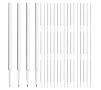 120 Pièces Recharge de Stylo Gel 0,5mm Blanche en Plastique | Pointe Fine 0, Remplacement Facile, Encre Noire Résistante à Décoloration, Bureau et École, 5mm