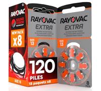 120 Piles Auditives Rayovac Extra 13. 15x8 Piles pour Appareil Auditif