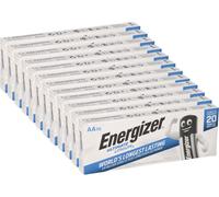 120 piles Energizer Ultimate Lithium AA (Mignon, L91, FR6), 1,5V - 12 boîtes de 10 piles