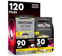 120 Piles Taille 10 pour Les Aides auditives PR70 (Jaune - Zinc Air) avec la Technologie Phono Pulse pour amplificateur auditif - 120 Piles: 30 Udivita + 90 Rayovac