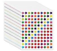 1200 Gommettes Étoiles Autocollantes, Stickers Laser Multicolores 1cm, Autocollants de Récompense pour Enfants, Idéal pour Enseignants, École, Scrapbooking et Décoration DIY - 10 Feuilles
