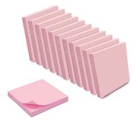 1200 Notes Autocollantes Repositionnables Rose Pastel 12 Blocs De 100 Feuilles 75x75 Mm Carré
