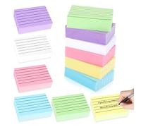 1200 Pièces Fiche Bristol, Fiches Bristol A8 Lignées, 150 g/m² Flash Cards, 7,5 X 5cm Multicolores Papier Épais Flash Cards pour Bureau, École, Maison (6 Couleurs)