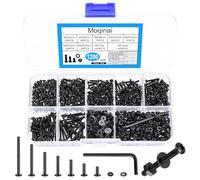 1200 Pièces M2 Vis Set Noir, Vis à Tête Ronde Hexagonale Interne avec Écrous, Kit de Micro Vis Métriques de Précision, Assortiment de Vis et Rondelles avec Boîte de Rangement