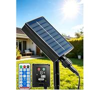 1200mAh Panneau Solaire pour Guirlande Exterieur Sortie 3V/0.3W | Recharge par Solaire et USB-C Télécommande 8 Modes & Minuterie