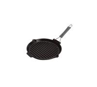 - 1202023 - Gril Rond avec manche en silicone - Noir - 27 cm