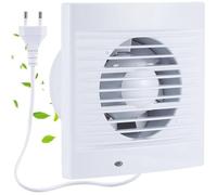120mm VMC Salle de Bain, VMC Extracteur, Extracteur d'Air Avec Clapet Anti Retour, 1m UE Prise Salle de Bain,Cuisine,Bureau,WC