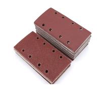 120pcs feuilles abrasives rectangulaires papier de verre pour ponceuse 93x185mm 8 trous tampons de ponçage à crochet et boucle gr