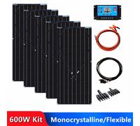 120W~600W Solar Panel Kit de panneaux solaires flexibles pour la maison, chargeur de batterie pour caravane, 18 volts, 600 watts, 12V, 24V, 120 W Kit de 4 pièces 120W