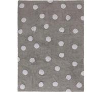 120x160 cm Tapis naturel, tissé à la main Polka Dots Grey-White