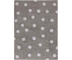 120x160 cm Tapis naturel, tissé à la main Polka Dots Grey-White
