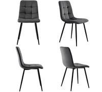 120x70cm table de salle à manger noire avec 4 chaises table de cuisine moderne chaise de salle à manger en velours