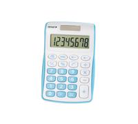 GENIE 120 B Calculatrice de Poche 8 Chiffres - Calculatrice Solaire et à Pile, Écran LCD Incliné, Compacte et Légère pour École, Bureau et Maison, Bleu