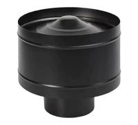 125 Capot de cheminée en acier inoxydable Noir Diamètre 150 mm | Empêche la pluie d'entrer, protège l'intérieur du poêle, empêche les dommages causés par l'humidité, design unique de capot