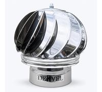 125 mm Chapeau de Cheminée Rotatif en Acier Inoxydable - Extracteur de Fumées Éolien, Capot de Cheminée, Anti-Refoulement, Conduit de Fumée, Aérateur de Ventilation - Denvel®