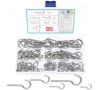 125 Pcs pour Piton à Visser, Crochet à Visser, Vis Crochet Plafond Charge Lourde, Crochet Vissers, Crochets à Vis en Métal pour suspendre plantes, clés, tasses, Intérieur et d'extérieur (5 tailles)