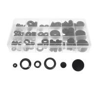 125 Pièces Jeu de Passe-câbles en Caoutchouc Noir | Assortiment Face, Protection des Fils, Pose Facile, pour Maisons et Usines