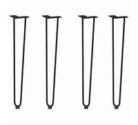 125955& Pieds en épingle à cheveux pour consoles, lot de 4, noir, 72 cm, acier massif