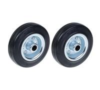 125mm 5" black rubber wheel with pressed steel centre 120kg - Set of 2