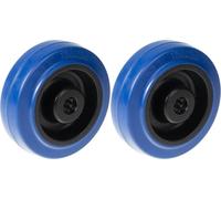 125mm 5" wheel blue rubber with nylon centre stainless bearing 400kg, set of 2
