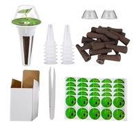 125PCS Hydroponique,Kit de Culture Hydroponique, 50 Éponges de Croissance,12 Paniers, 50 Cartes d'étiquettes,12 Dômes, 1 paire de pinces à épiler pour Système de Culture Hydroponique en Intérieur (A)