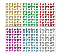1296 Pièces Gommettes Étoiles Autocollants, Gommettes autocollantes enfant, Brillantes 15mm Stickers Étoiles Autocollants, Laser Colorés, pour Récompense Enseignant Calendrier DIY