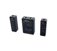 Testeur de câble réseau Equip 129968 : BNC, RJ11, RJ12, RJ45, PoE testing, 4 ports RJ45, LED, 9V, RoHS, 109x23.5x80mm, housse de rangement incluse