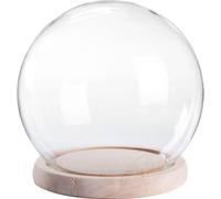12cm verre Dome Ball Cloche Globe Bell Jar Tealight Flower Cover Stand d'affichage Décorations de l'espace