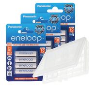 12er Panasonic eneloop standard AAA, micro pile, dernière génération, max 800mAh, 2100 cycles de charge avec AccuCell BOX10 ACTION 10 + 2 !
