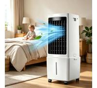 12L Climatiseur Mobile, 3 Modes & 3 Vitesse, Minuteur 12H, 4 Boîtes des Glacières, Grand Réservoir d'Eau, Fonction d'Oscillation, 60W Refroidisseur d'Ai