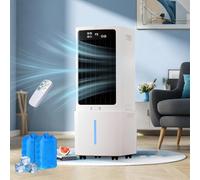 12L Rafraîchisseur d'Air, 3 Vitesses, Climatiseur Mobile avec Télécommande, Minuterie 1-12h, Oscillation 60°, Silencieux Climatiseur Portable avec Réservoir amovible pour Camping Chambre Cuisine