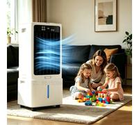 12L Ventilateur et humidificateur 3 en 1 avec télécommande, refroidissement à eau portable - 3 vitesses et 3 modes de vent - Pivote à 120° et minuterie de 12 h - Glacière compacte pour