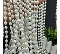 12m/3m/1m-1 pièce Corde de perles blanches artificielles, Guirlande de perles décorative, Convient pour la décoration de la maison, la décoration de bouquets, la fête de pendaison de crémaillère, la d