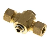 12mm & G1/4'' Te de compression en laiton avec filetage mâle 75 bar Acier zingue, avec insert NBR DIN EN 1254-2