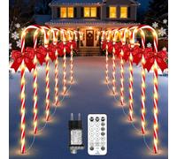 12Pack Decoration Noël Canne Lumières Exterieur 104.5cm, 120LED Lumineuse Cannes à Sucre avec Étoile Noël, 12Modes Guirlande Lumineuse Exterieure pour allée de Jardin et Cour