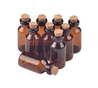 12pcs 5ml Vide Marron Rechargeable en Verre Souhaitant Mini Bouteille avec Bouchon Liege, DIY Cadeau Pot Portable De Mini Bouteilles en Verre
