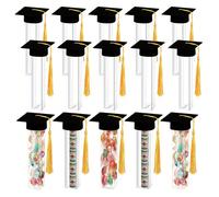 12pcs/6pcs/1 pièce-Cadeau de remise des diplômes pour elle/lui Pot à bonbons pour fête|Comprend un mini chapeau de remise des diplômes et un récipient à bonbons, convient pour les invités de la fête d