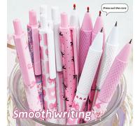 12pcs/6pcs/1 pièce Stylos gel à séchage rapide avec nœud rose, pointe fine de 0,5mm, écriture fluide, convient pour le bureau et la salle de classe, stylos universels pour adultes, bureau à domicile, 