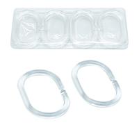 12pcs Anneaux de Rideau de Douche en Plastique en Forme de C Crochets de Rideau pour Rideau de Porte, Rideau de fenêtre (Transparent)