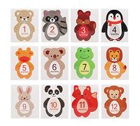 12pcs Autocollants Mensuels pour bébé, Nouveau-nés Autocollants Mensuels pour Jalons de 1 à 12 Mois Garçons et Filles Disponibles