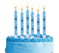 12pcs Bougies d'Anniversaire en Forme de Patte de Chien, Décoration de Cupcake en Forme de Patte Bleue Bougie en Forme de Patte pour Décorations de Fête sur le Thème des Animaux de Compagnie