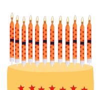 12pcs Bougies d'Anniversaire Thème Anime, Jaunes et Rouges Étoiles Bougies | Motif Gâteau Décoration de Cupcakes pour Garçon et Mari Décoration de Fête sur le Thème du Dessin Animé