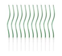 12Pcs Bougies Spirales Gâteau, Bougies Longues Fines Torsadées Gâteau Anniversaire Décoration Cupcake avec Support pour Fête Anniversaire Mariage Fête (Vert)